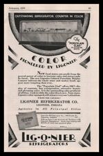 1929 Ligonier Indiana Refrigerator Co. Porcelain Clad Meat Display Case Print Ad, used for sale  Shipping to South Africa