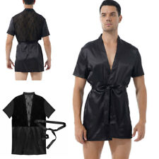 Roupão de banho masculino cetim manga curta quimono roupão roupa de dormir pijama loungewear comprar usado  Enviando para Brazil