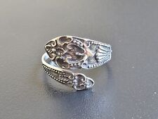 Sterling Silver Victorian Heart Spoon Ring - Silver Spoon Adjustable Ring, used for sale  Shipping to South Africa