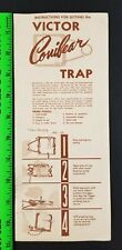 Vintage Victor Conibear Beaver Otter Trap Trapping Hunting Brochure for sale  Shipping to South Africa