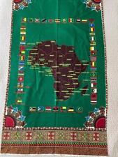 Usado, Tecido mapa da África arte de parede africana pendurado 43,25 x 23” toalha de chá de algodão verde comprar usado  Enviando para Brazil