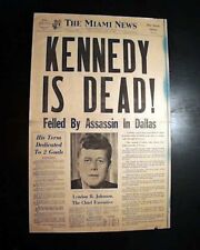 Grande JFK Presidente John F. Kennedy Assassinato MANCHETE 1963 jornal antigo, usado comprar usado  Enviando para Brazil