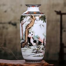 Vaso de cerâmica Jingdezhen flor panda chinês porcelana reprodução antiga comprar usado  Enviando para Brazil