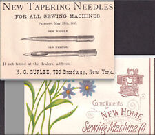 Pat. 1883 Suplee New York Tapering Sewing Machine Needle Ad Victorian Trade Card for sale  Shipping to South Africa