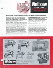 Tool Brochure - Wellsaw - Band Sawing Machines - Product Line - 1975 (TL218) for sale  Shipping to South Africa