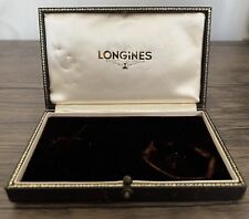 Vintage Longines Watch Presentation Box Dark Brown Leather Rare for sale  Shipping to South Africa