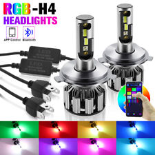 2X Rgb H4 9003 Kit Farol Led 50W 10000LM HB2 Luz de nevoeiro Csp Controle Bluetooth, usado comprar usado  Enviando para Brazil