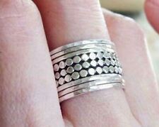 Used, Set of 9 Mixed 925 Sterling Silver Rings Stacking Ring Hammered Rings Band Ring for sale  Shipping to South Africa