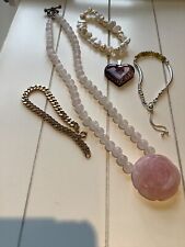 Rose quartz necklace for sale  WEST MALLING