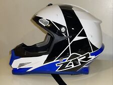 Casco completo ZR ZR1 blanco azul negro motocross motocicleta XS segunda mano  Embacar hacia Argentina