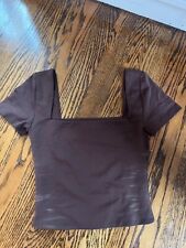 Aritzia babaton contour brown short sleeve top xs for sale  Shipping to South Africa