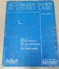 Used, Vintage 1933 Joe Davis Moonlight Down In Lovers Lane Sheet Music  for sale  Shipping to South Africa