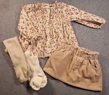 Roupa Zara bebê meninas 9-12 meses saia meia-calça floral bege cordão (904) comprar usado  Enviando para Brazil
