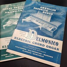 Lote de 2 livros de música vintage de órgão de acordes elétricos Delmonico músicas favoritas tocar comprar usado  Enviando para Brazil