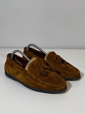 Bally Suede Leather Loafers With Tassels Brown 8 1/2 for sale  Shipping to South Africa