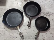 lot of 3 Antique Cast Iron Skillet Wapak #6 Wagnerware #5 and #3 VTG Pan Set USA for sale  Shipping to South Africa