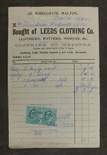 1903, Billhead, Malton, North Yorkshire (Leeds Clothing Company, Hatters, Hosie) comprar usado  Enviando para Brazil