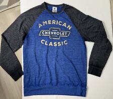 Camiseta Chevrolet American Classic L/S azul/cinza grande mistura de algodão comprar usado  Enviando para Brazil