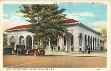 c.1920 Oficina de Correos al Aire Libre San Petersburgo FL tarjeta postal segunda mano  Embacar hacia Argentina