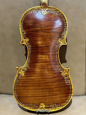 Violino feito à mão profissional uma peça traseira tamanho 4/4 chama esculpida com bom som comprar usado  Enviando para Brazil