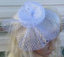 Silver fascinator millinery for sale  Shipping to Ireland