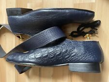 Men’s Crocodile Whole Cut Shoes With Belt To Match = UK 9.5 = Blue = Ex-Display, used for sale  Shipping to South Africa