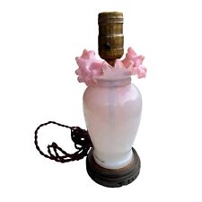 Abajur vintage rosa com babados para vaso de vidro leitoso comprar usado  Enviando para Brazil