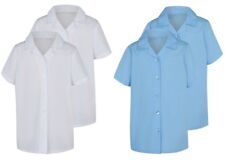 CAMISAS ESCOLARES FEMININAS PACOTE COM 2 BLUSAS GOLA REVERE EX UNIFORME DE LOJA DO REINO UNIDO 4-16Y NOVAS comprar usado  Enviando para Brazil