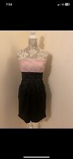 Gorgeous Pink & Black Prom Formal Rose Effect Zip & Tie Dress Size 10 for sale  Shipping to South Africa