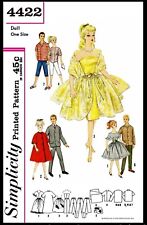 Simplicidad 4422 Barbie Moda TEEN DOLL Tela Patrón de costura Vintage NUPCIAL segunda mano  Embacar hacia Argentina
