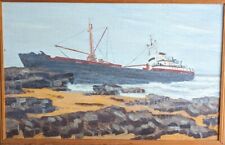 MP deVilliers Original South African Artist Early Life Oil Painting Of Boat, used for sale  Shipping to South Africa