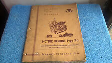 Massey Ferguson Moissonneuse Batteuse moteur Perkins P6 catalogue pièces 1959 d'occasion  Plessala