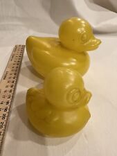Vintage Mama and Baby "Rubber" Ducks Hard Plastic Bath Toys Set of 2 Lot for sale  Shipping to South Africa