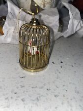 Adorno de árbol de Navidad en miniatura pájaro blanco en jaula de bronce segunda mano  Embacar hacia Argentina