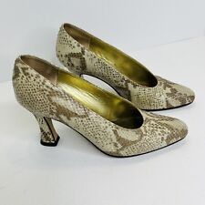 Saks Fifth Avenue Snakeskin Python Pumps Leather Stiletto Heels Shoes Size 6 B, used for sale  Shipping to South Africa