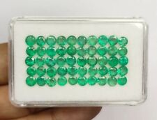 Lote de 15 piezas de piedras preciosas sueltas con certificación GIE 4 MM verde esmeralda natural de Colombia segunda mano  Embacar hacia Argentina