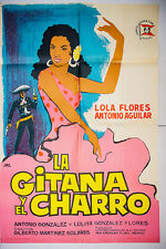 LA GITANA Y EL CHARRO  --  Poster Cartel de Cine segunda mano  Embacar hacia Argentina