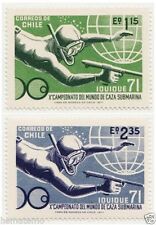 Chile 1971 #795-96 X Campeonato Mundial de Caza Submarino Estampillada sin montar o nunca montada segunda mano  Embacar hacia Argentina