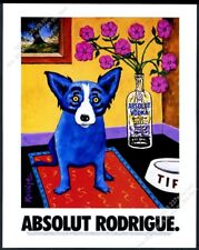 1994 Absolut Rodrigue cachorro azul George Rodrigue garrafa de vodca arte anúncio impresso vintage comprar usado  Enviando para Brazil