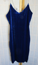 Vestido curto feminino Love J azul royal com alças de corrente veludo novo com etiquetas tamanho M comprar usado  Enviando para Brazil