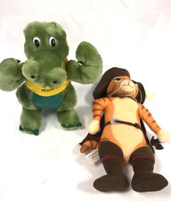 Shrek 2 Plush Soft Toy 12" 2003 Puss in Boots Talking & Muscles Crocodile Plush  for sale  RUGBY