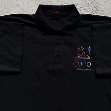 Camisa polo masculina preta Sydney vintage Austrália no ano 2000 anos 2000 Y2K tamanho M comprar usado  Enviando para Brazil