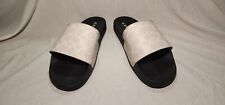 Sandália Masculina COACH Giz Branca Assinatura Logotipo Slip On Borracha Lona Piscina Slides comprar usado  Enviando para Brazil