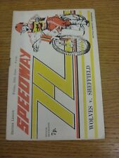 1972 speedway programme for sale  BIRMINGHAM