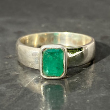 Anillo Hecho a Mano Verde Esmeralda 925 Plata Esterlina Destacado Todas las Tallas SA-127, usado segunda mano  Embacar hacia Argentina