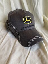 John Deere Mower Tractors Gray Barbwire Embroidered Cap Hat Adult Adjustable for sale  Shipping to South Africa
