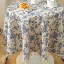 Floral Linen Cotton Tablecloth With Tassel Retro Round TableCover Tea TableCloth, used for sale  Shipping to South Africa