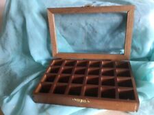 Vintage Wooden Display Cabinet 24 compartments glass lid Indonesia for sale  Shipping to South Africa