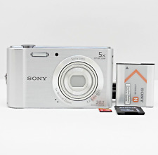 Sony Cybershot DSC-W800 20.1MP Kompaktowy aparat cyfrowy srebrny testowany z 16 GB SD na sprzedaż  Wysyłka do Poland