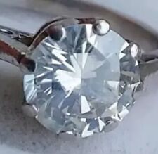 Platinum Large Diamond Solitaire H Colour! Engagement Ring Hallmarked Size L/M for sale  Shipping to South Africa